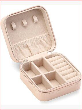 Mini Travel Jewelry Case - Portable Organizer with Zipper Closure